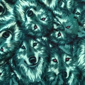 Lularoe OS NWOT Teal Wolves Unicorn Leggings